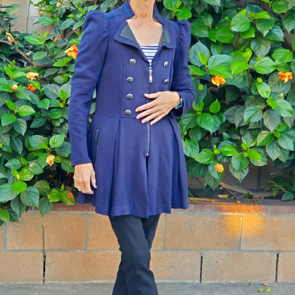 Cecico Jackets & Blazers - Cecico•Navy blue military style•shoulder detail•L